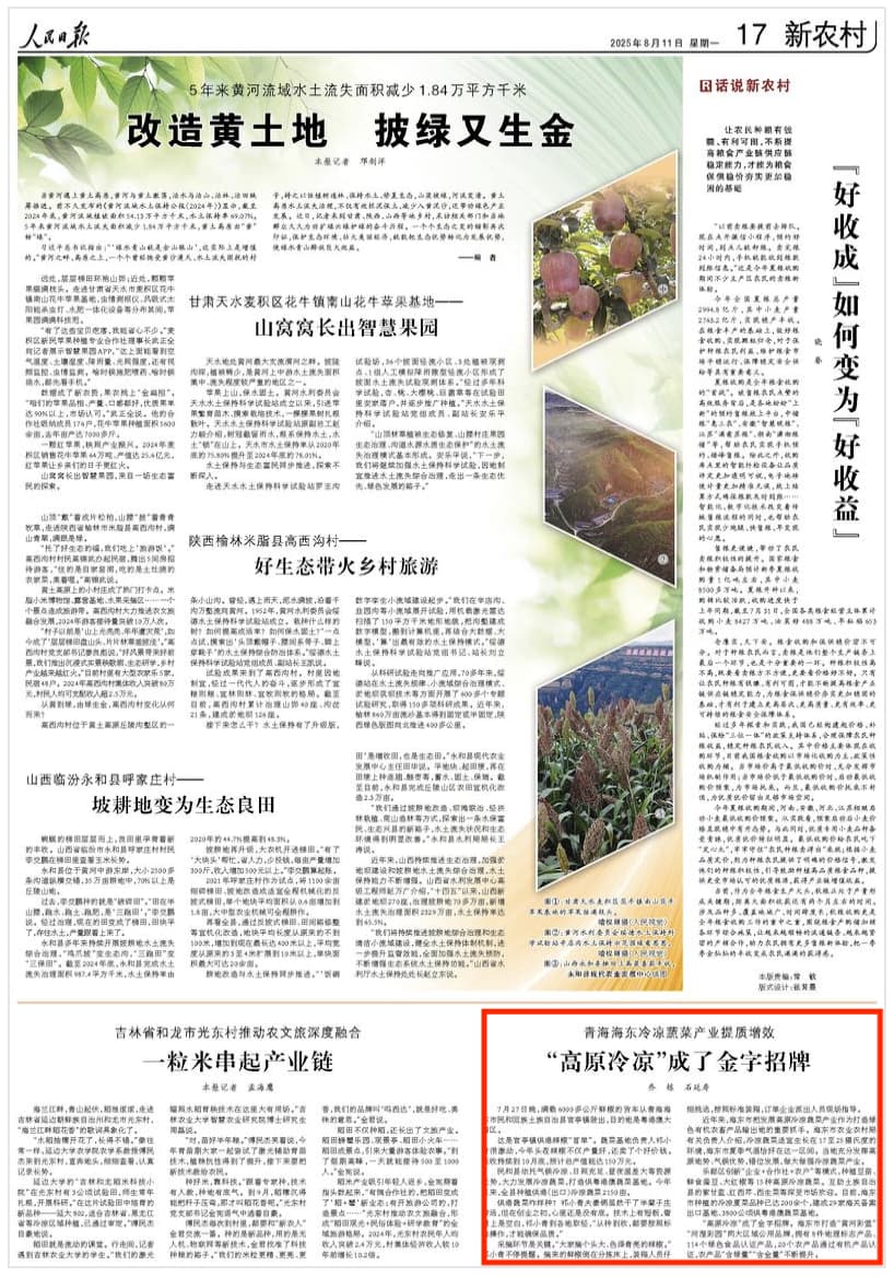 2025-08-11                            “高原冷凉”成了金字招牌                7月27日晚，满载6000多公斤鲜椒的货车从青海海东市民和回族土族自治县官亭镇驶出，目的地是粤港澳大湾区。        这是官亭镇供港辣椒“首单”。蔬菜基地负责人祁小青很激动，今年头茬辣椒不仅产量好，还卖了个好价钱。采收持续到10月底，预计总产值能达150万元。                                                                       【详细】                            