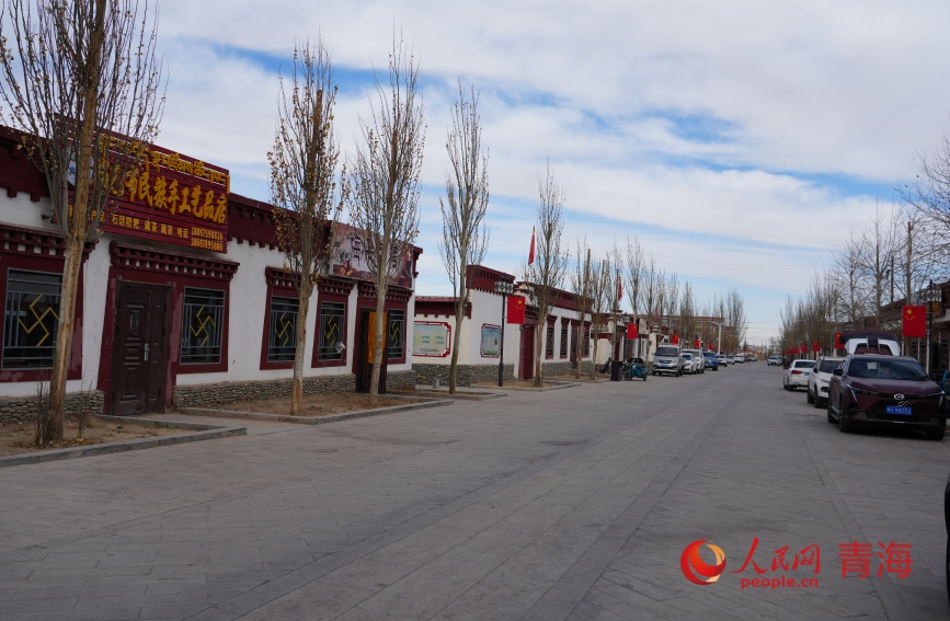 格爾木市長江源村道路。人民網記者 甘海瓊攝