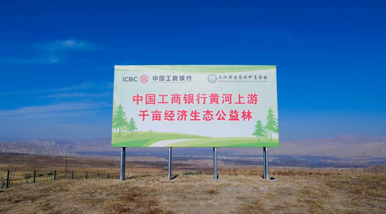 中国工商银行黄河上游千亩经济生态公益林。工商银行青海分行供图
