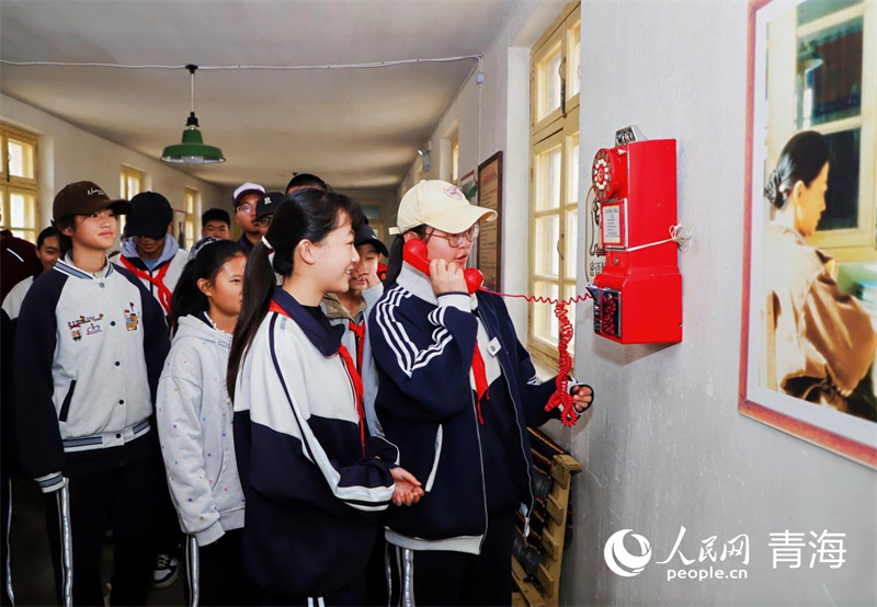 同学们参观《生命树》核心取景地。人民网 顾斐菲摄